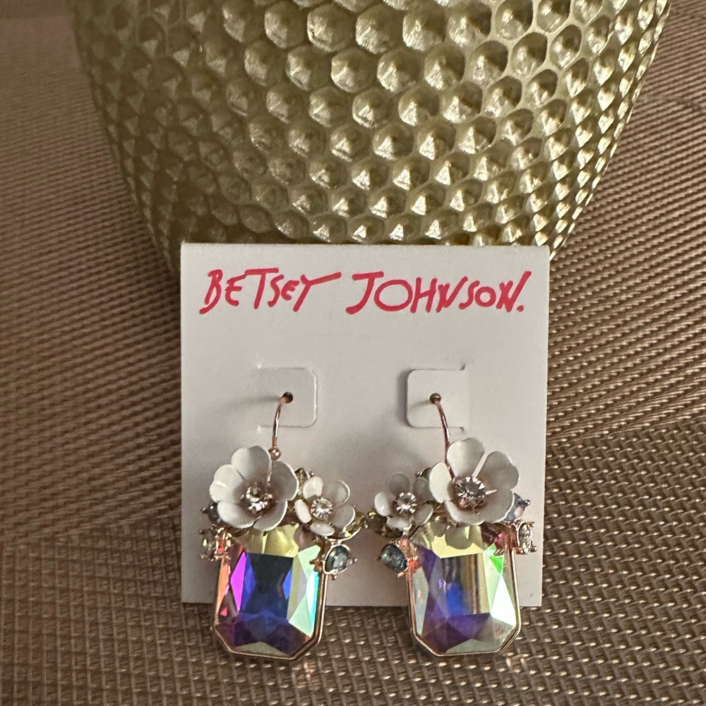 Betsey Johnson Silver and Multicolor Earrings